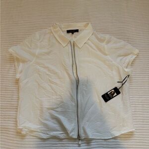RACHEL Rachel Roy White Blouse with Zipper